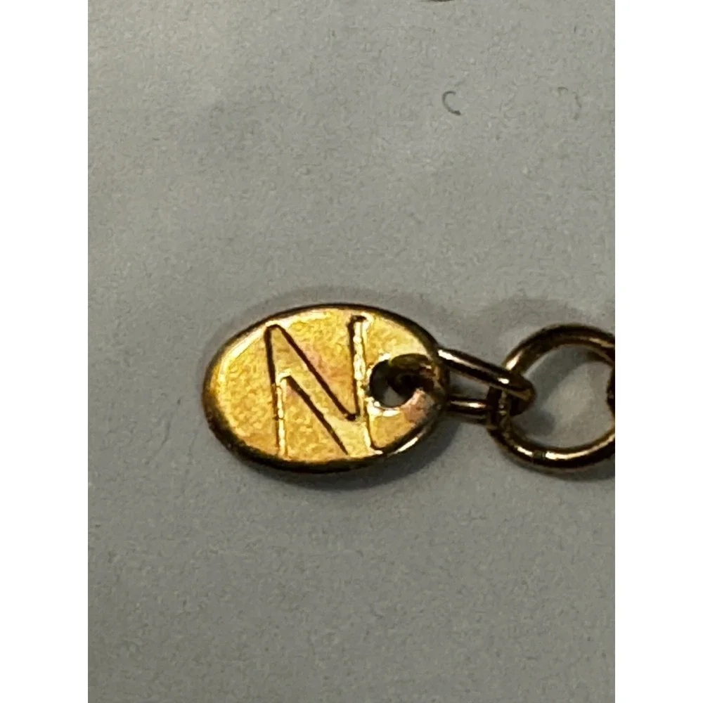 Gold‎ Tone Snake Chain Necklace Amber Multi Bead Wire Wrapped Oval Pendant